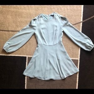 BCBG light turquoise cold shoulder dress